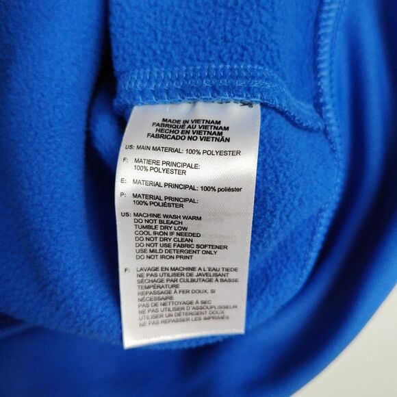 Adidas Full-Zip Hooded Sweatshirt Men's Size Medium Royal Blue Long Gray Sleeves - Picture 7 of 8